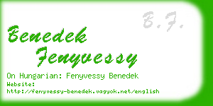 benedek fenyvessy business card